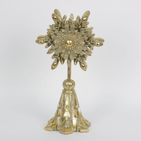 Christmas 10.5In Gold Resin Snowflake Table Décor