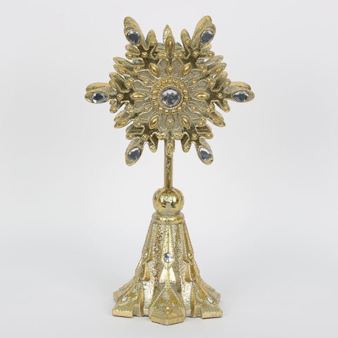 Christmas 10.5In Gold Resin Snowflake Table Décor
