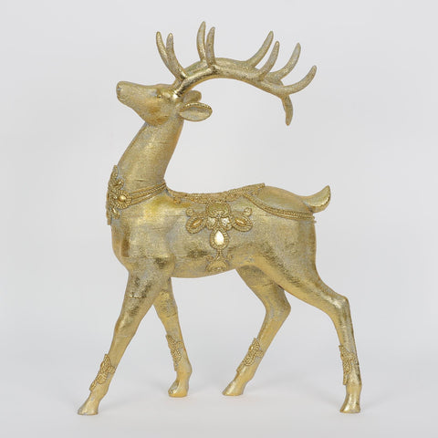 Christmas Gold Standing Deer Décor - Elegant Holiday Tabletop Accent