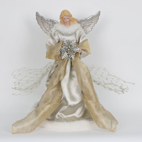 CHRISTMAS 10.75*6*18‘’ Silver/Gold Coat Angel