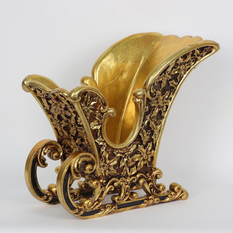 Christmas 13.75X7.25X12 Inch Gold Sledge Décor