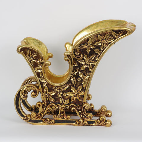 Christmas 13.75X7.25X12 Inch Gold Sledge Décor