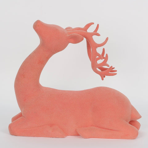 Christmas Pink Sitting Deer – Table Top Décor & Holiday Gift