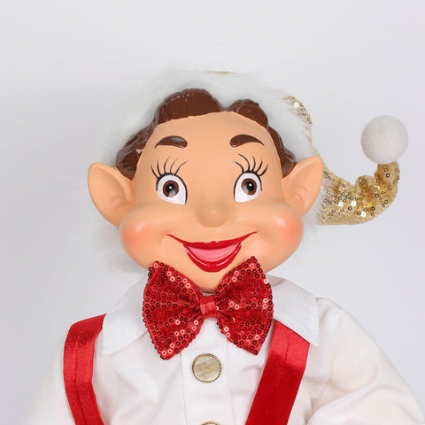 Christmas 10*6*28'' Red/Gold Elf Décor