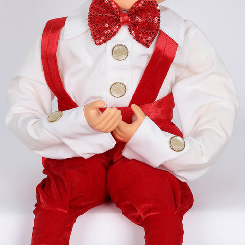 Christmas 10*6*28'' Red/Gold Elf Décor