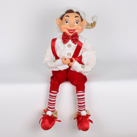 Christmas 10*6*28'' Red/Gold Elf Décor