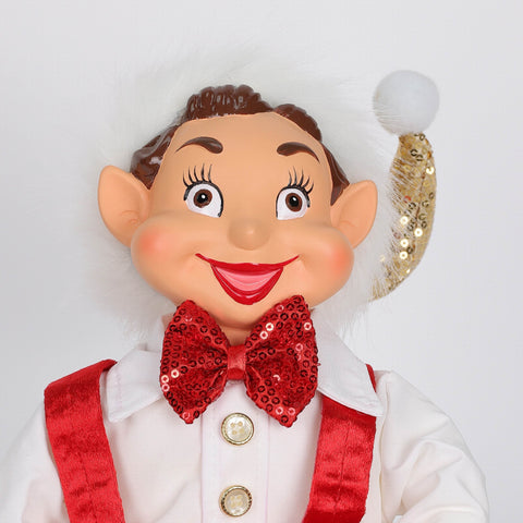 Christmas 8*5*20'' Red/Gold Elf Décor