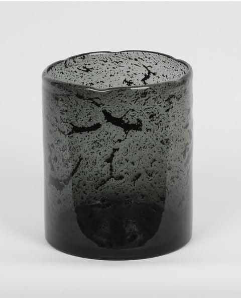 5.95 X 7.875"H Black Glass Hurricane