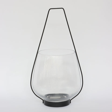 9.5x9.25x18in Metal&Glass candle holder