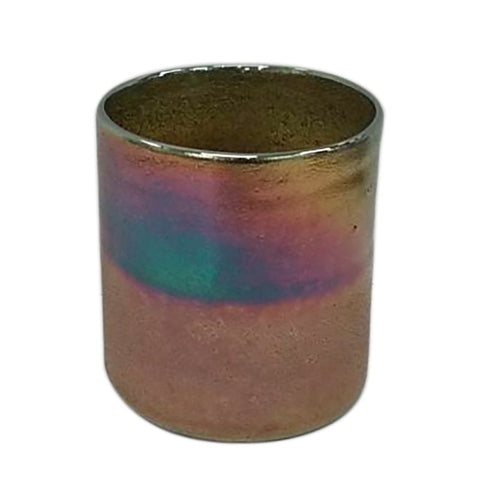 Cylinder Iridescent vase cup décor 4"L x4"H