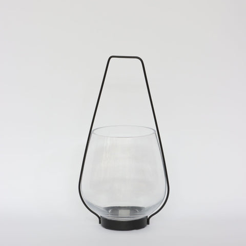 7.25x14.5in Metal&Glass candle holder