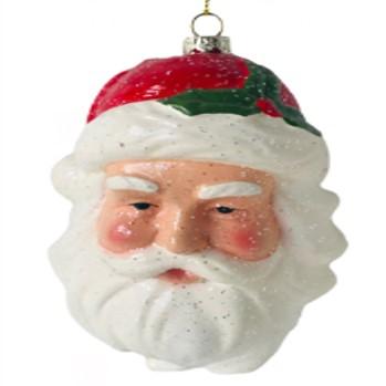 5.25"H Plastic Santa Head Ornament