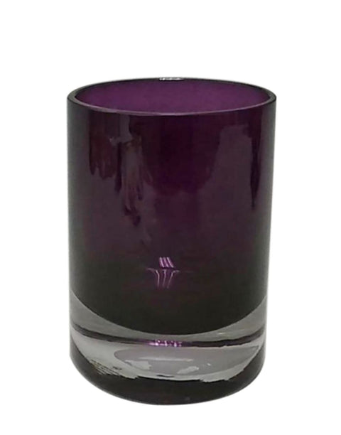 Purple Glossy Glass Cup décor 4.125"L x6"H