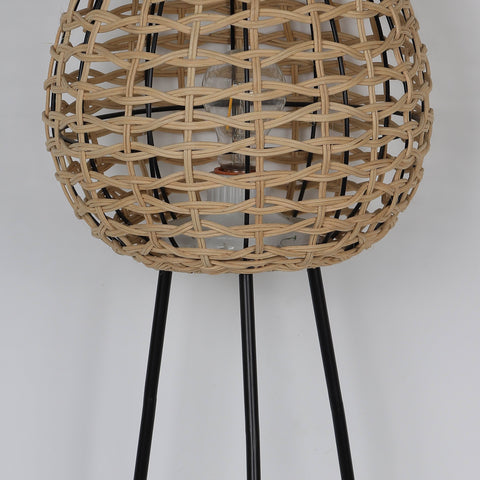 10.5*28.75''Rattan Lantern With Leg Candlestick W/Led Light