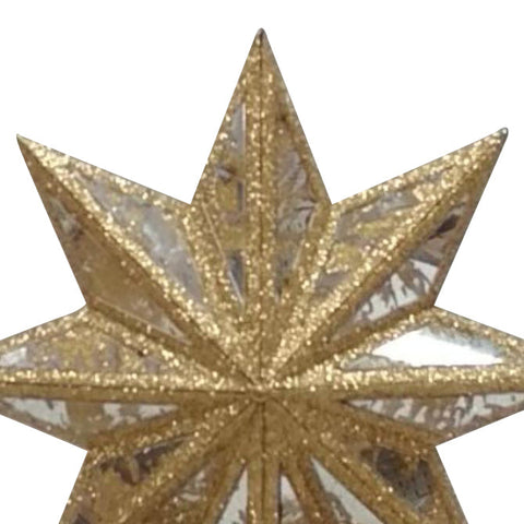 Christmas 8.375*2.5*11.375'' Gold Star Tree Topper