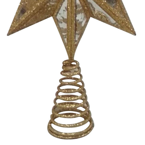 Christmas 8.375*2.5*11.375'' Gold Star Tree Topper