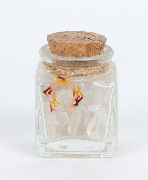 Table décor Small Jar With Sun Shape Pendant 1.625"X1.625"X2.25"
