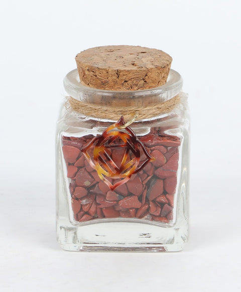 Table décor Small Jar With Triangle Shape Pendant 1.625"X1.625"X2.25"