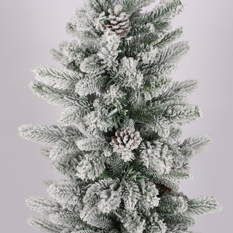 Christmas 26'' Green/Snow 5Ft Pe/Pvc Mixed Flocked Tree W/Led Llight