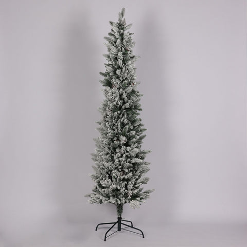 CHRISTMAS 32'' green/snow 7FT pe/pvc mixed flocked tree w/LED light