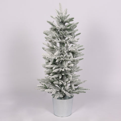 CHRISTMAS 14'' green/snow 3FT 91cm PE flocked tree w/LED light