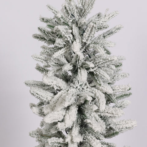 CHRISTMAS 17'' green/snow 40"101cm PE flocked tree w/LED light