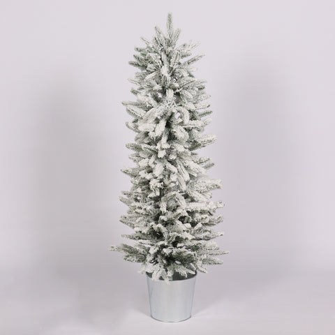 CHRISTMAS 17'' green/snow 40"101cm PE flocked tree w/LED light