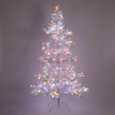 CHRISTMAS 57'' white/snow 7ft luxury white w/ frost PE tree, w/ 420LED CSA transformer