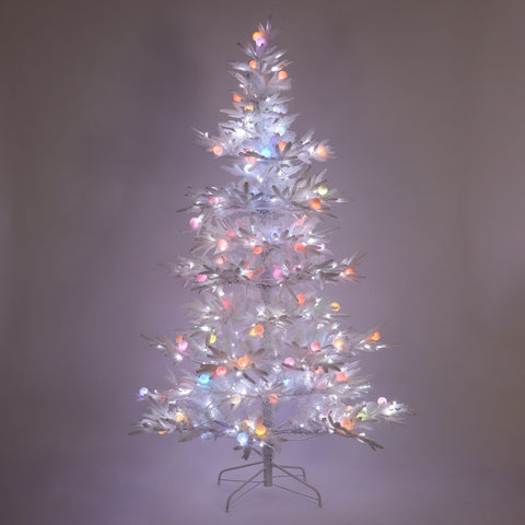 CHRISTMAS 57'' white/snow 7ft luxury white w/ frost PE tree, w/ 420LED CSA transformer