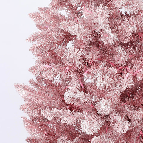 CHRISTMAS 7ft  Pink  PVC Electroplated flocked Pink Tree
 W/LED LIGHT CSA ADAPTOR