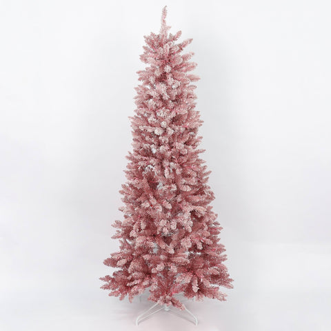 CHRISTMAS 7ft  Pink  PVC Electroplated flocked Pink Tree
 W/LED LIGHT CSA ADAPTOR