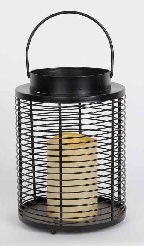6.25''x6.25"x8.875'' METAL W/PLASTIC CANDLE LANTERN