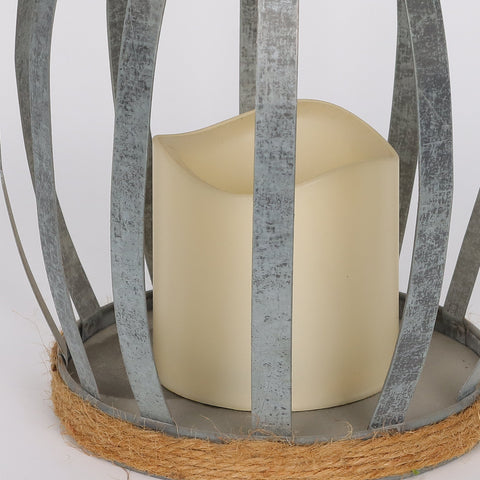6.75*6.75*8''Metal Lantern W/Candle Hldr