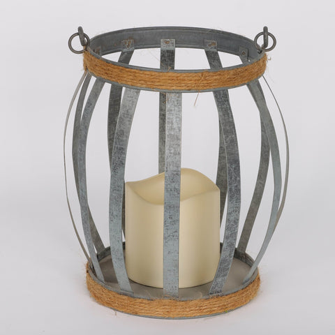 6.75*6.75*8''Metal Lantern W/Candle Hldr