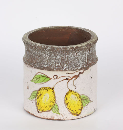 5.125*5.25 In Floral Vase W/Lemon Art