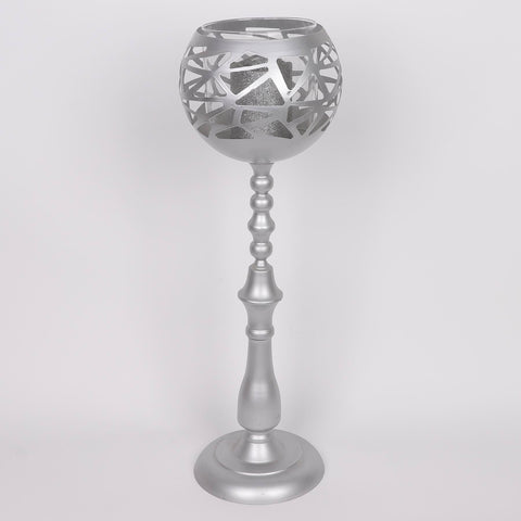 7.75*24.5'' Silver Candle Holder