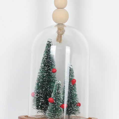 CHRISTMAS 5.5IN 3 TREES DOME ORNA