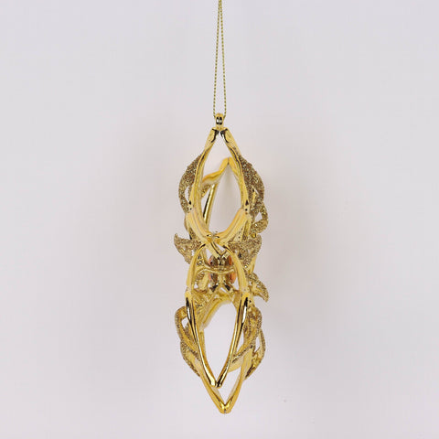 5.75X1.5In Gold Flower Ornament