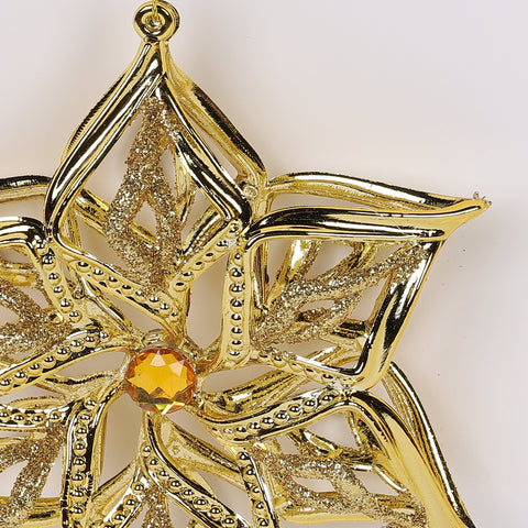 5.75X1.5In Gold Flower Ornament