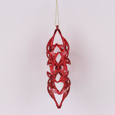 5.75X1.5In Red Flower Ornament