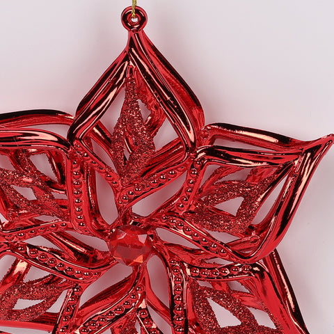 5.75X1.5In Red Flower Ornament