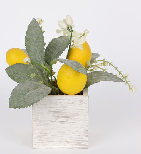 3.5*3.5*8.75 PO BOÎTE EN BOIS AVEC DÉCOR DE TABLE CITRON