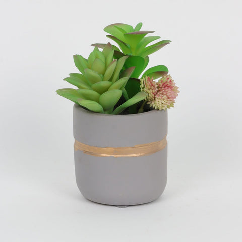 3*6 In Floral Vase W/Succulent Décor
