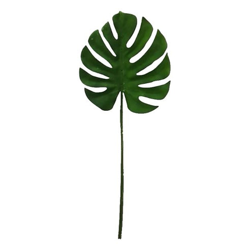 Faux Monstera Leaf Stem: Lifelike 28" Tropical Greenery for Vibrant Indoor Decor