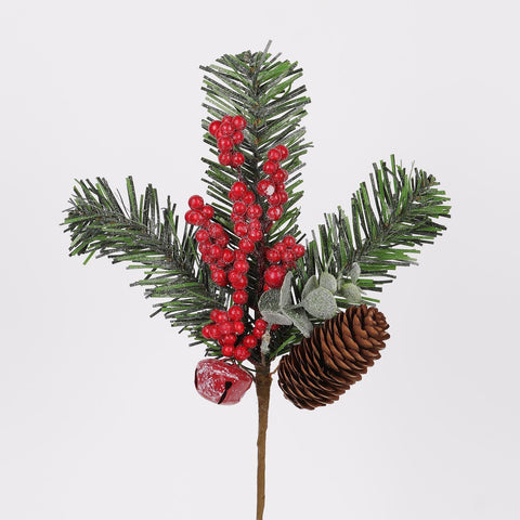 CHRISTMAS 14"H PINECONE BERRY PICK