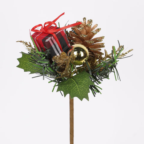 CHRISTMAS 9.5"H PINECONE GIFT PICK