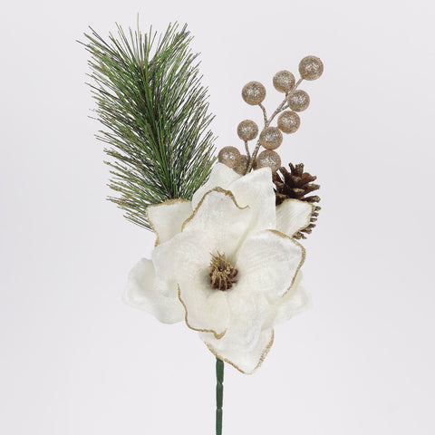 CHRISTMAS 13" WHT AMARYLLIS PICK