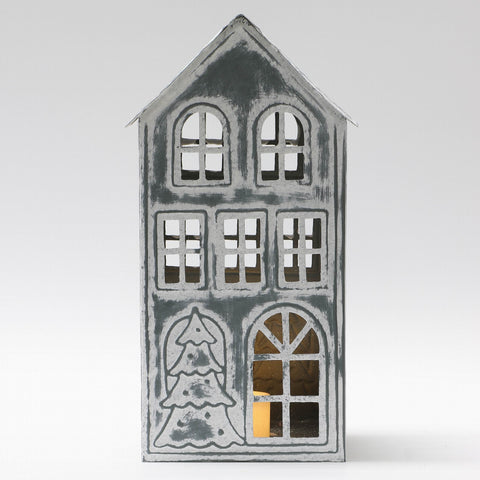5.5X5.25X10.5 Inch Lighted Metal House Décor