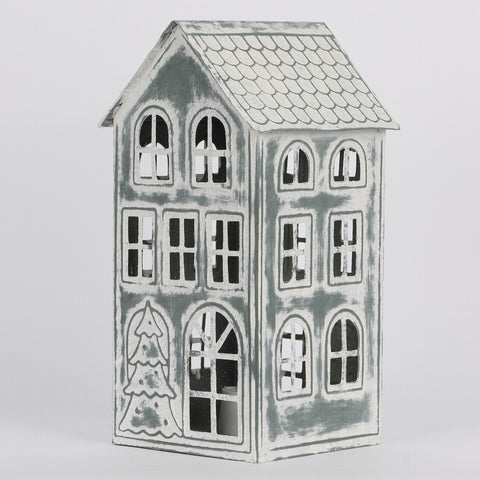 5.5X5.25X10.5 Inch Lighted Metal House Décor