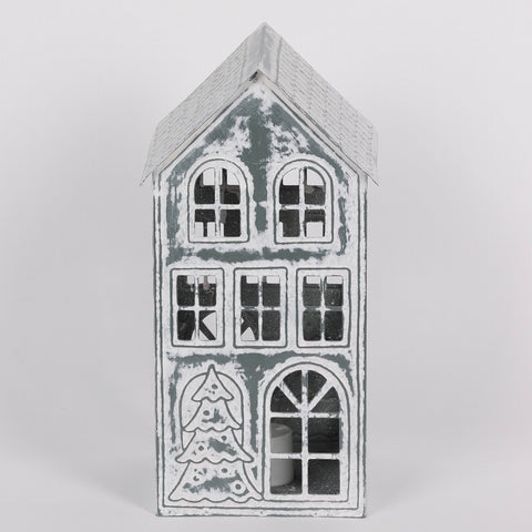 5.5X5.25X10.5 Inch Lighted Metal House Décor